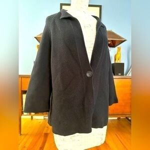 Tribal Navy Blue  3/4 Sleeve Knit Cardigan